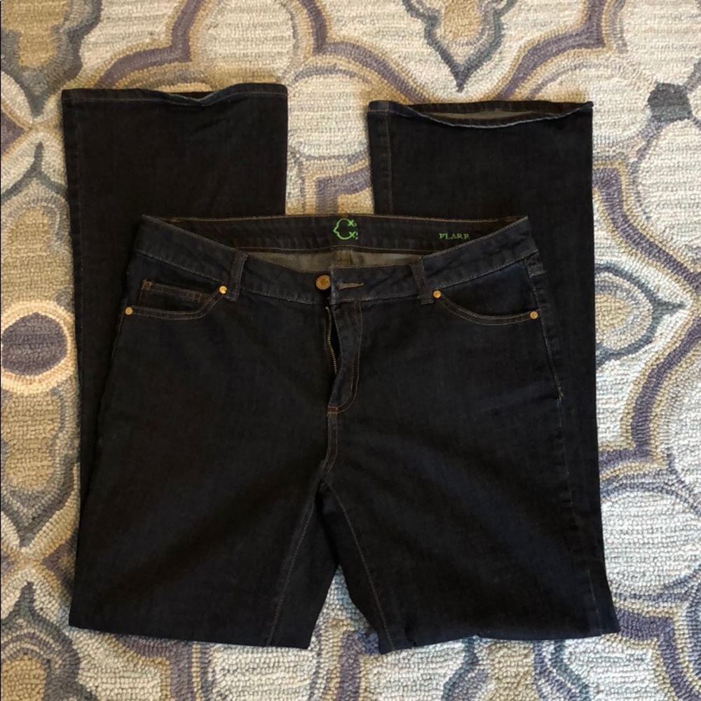 C. Wonder flare leg dark wash jeans